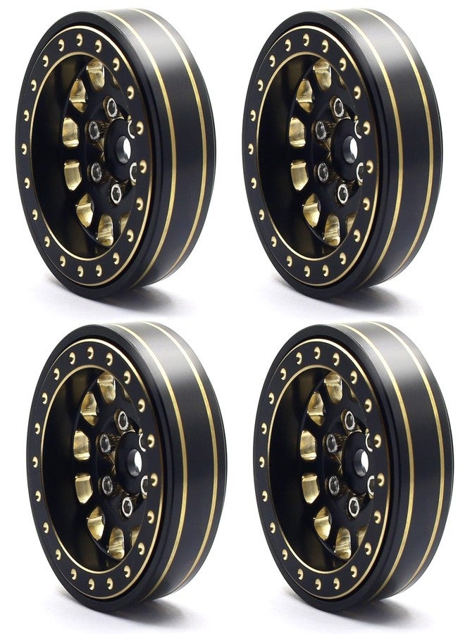 HOPLEX 1.0 Plus Brass Beadlock Wheels RC Wheel Rim Set 42g/pcs 6-Spoke Rims for TRX4M Axial SCX24 FMS FCX24 1/18 1/24 RC Crawler Car Upgrade Accessories - Image 1